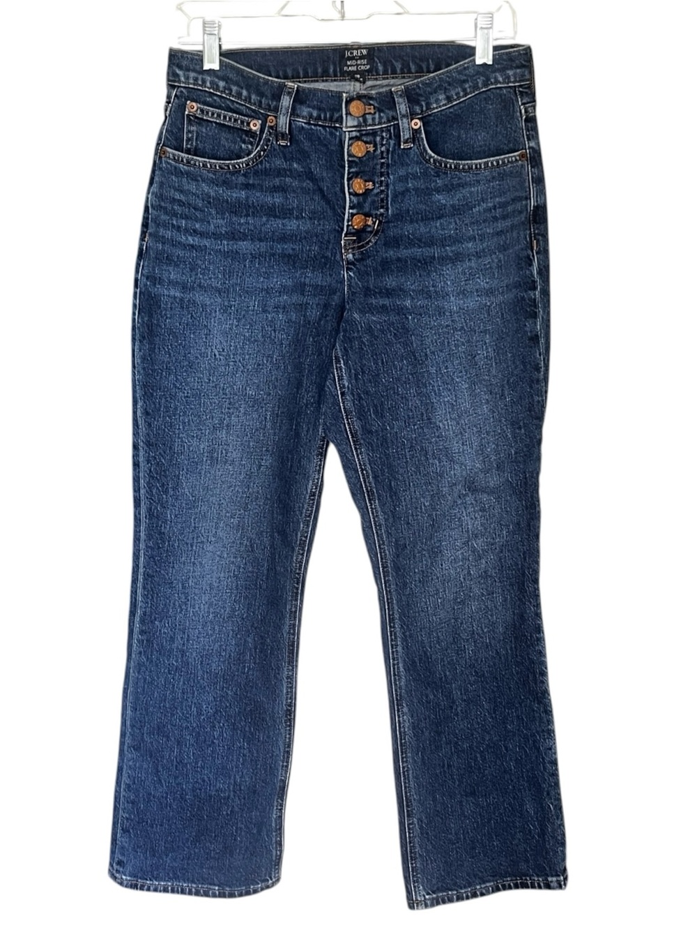 J. Crew Mid Rise Flare Crop Leg Button-Fly Jeans Size 26